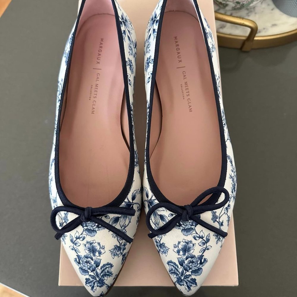 Margaux x Gal Meets Glam Blue Toile Flats